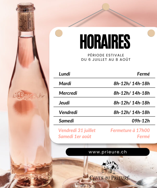 Horaire été 2026 site